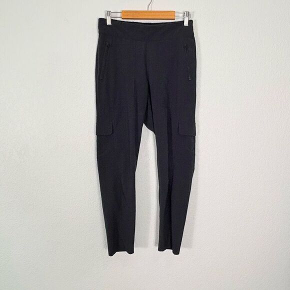 Athleta Black Cargo Skinny Leg Pants Size 6 - Picture 1 of 11
